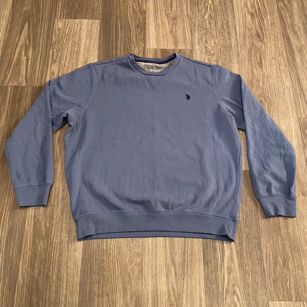 US POLO - Crew Neck Sweatshirt Light Blue Men's Size XL
